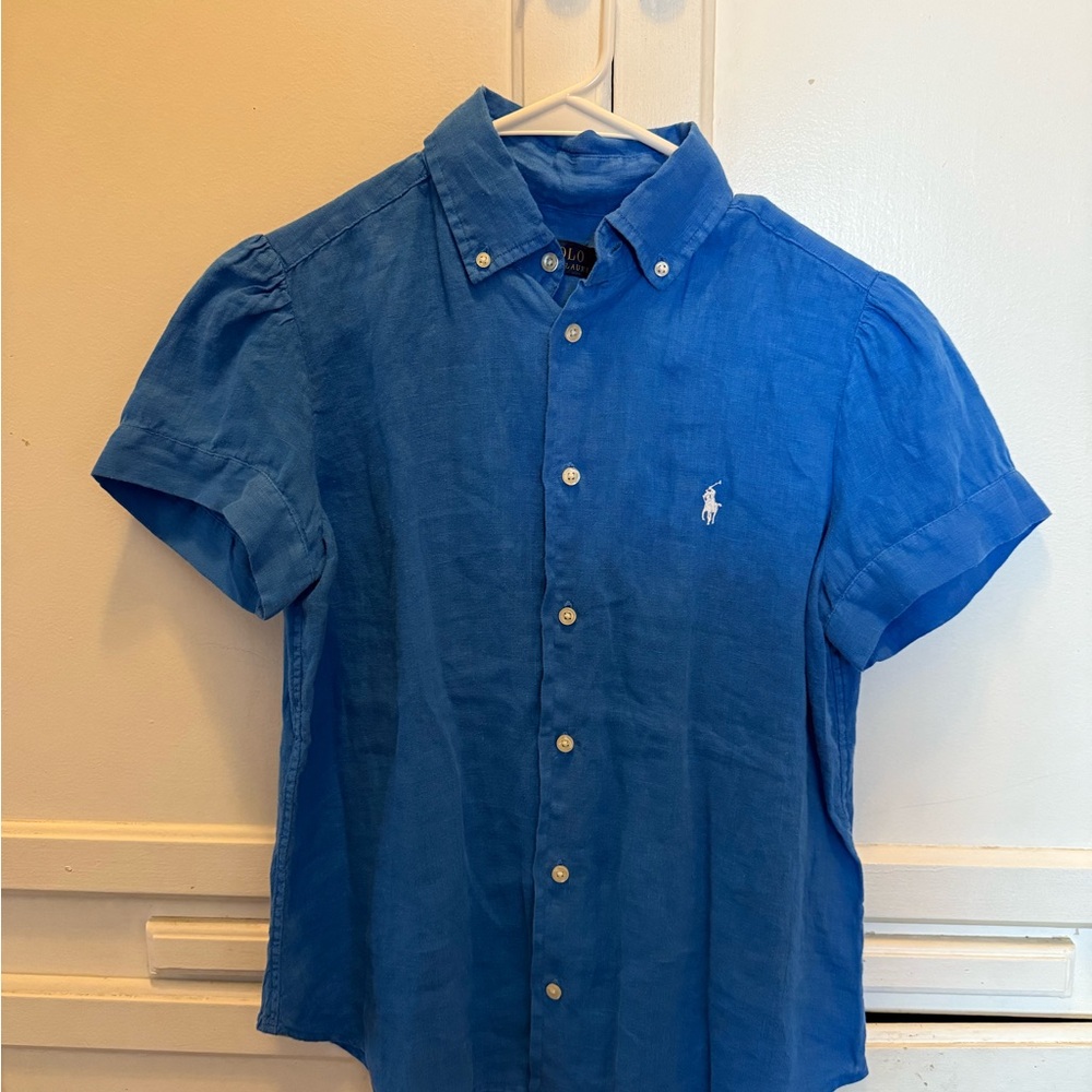 Polo by Ralph Lauren Cobalt Button-Up Blouse